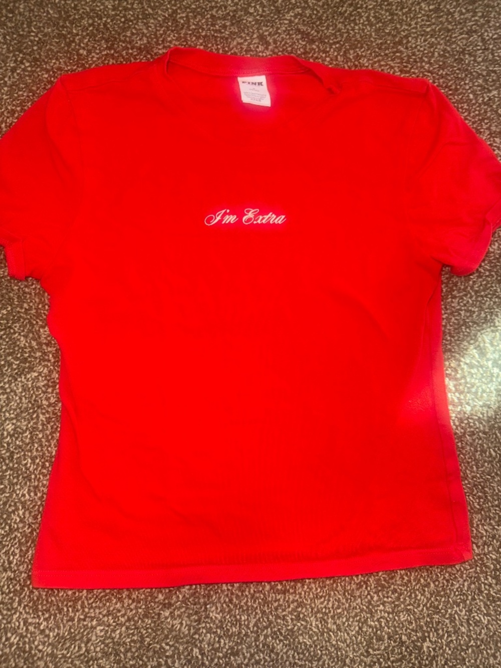 Victoria’s Secret PINK “I’m Extra” Red Graphic Tee Women’s Medium